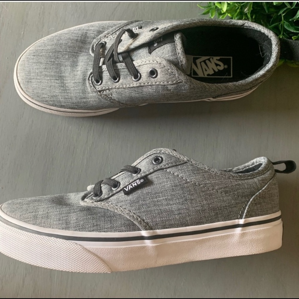 Vans grey boys lace up shoes sz 3
